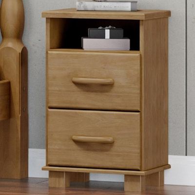 Mesa de Cabeceira 2 Gavetas Madeira Maciça Zahav F06 Freijó - Lyam Decor