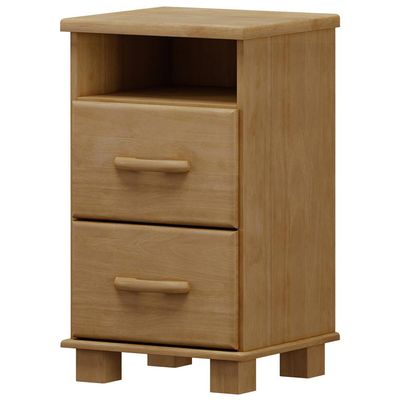 Mesa de Cabeceira 2 Gavetas Madeira Maciça Zahav F06 Freijó - Lyam Decor