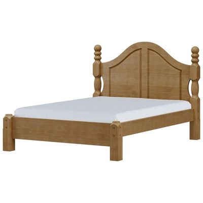 Cama Casal De Madeira Maciça Clássica Para Colchão 138x188 Zahav F06 Freijó - Lyam Decor