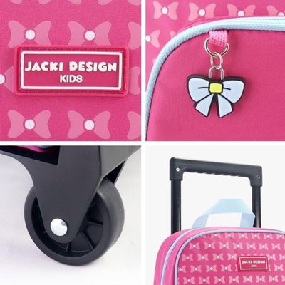 Conjunto Mochila Com Rodinhas E Lancheira Térmica Com Pote P/ Lanche Pink