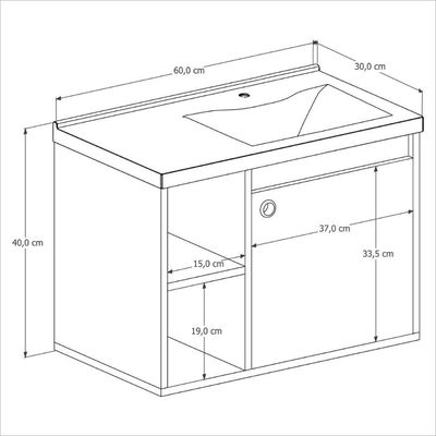 Conjunto Gabinete Com Espelheira E Cuba Para Banheiro Éden Perola Com Nature