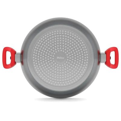 Panela Philco Definitive Pph280apr Redstone com Tampa de Vidro 6,1L Cinza e Vermelho