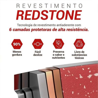 Panela Philco Definitive Pph160apr Redstone com Tampa de Vidro 1,4 L Cinza e Vermelho
