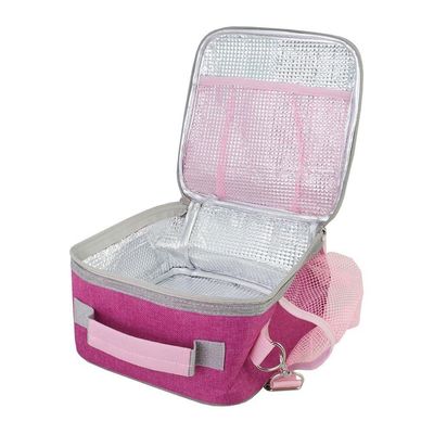 Conjunto De Mochila Com Rodinhas Junior E Lancheira Térmica C- 2 Compartimentos Pink