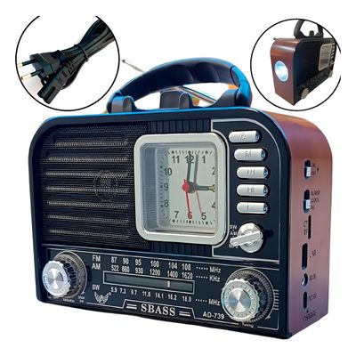 Rádio Retrô Vintage FM/AM USB Bivolt Bluetooth com Relógio - Design Clássico e Funcionalidades Atuais