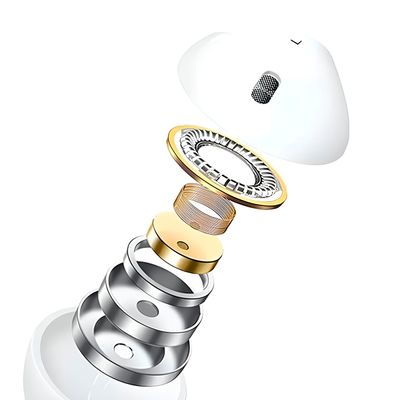 Fone com Fio USB-C Branco Microfone Cancelamento de Ruído - Áudio Cristalino e Graves Profundos
