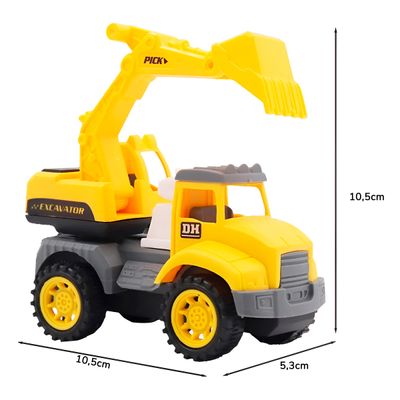 Carrinhos Construção Fricção Brincadeira - Com Sistema de Fricção Kit com 4 Caminhões