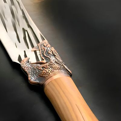Faca Artesanal Rústica Dragão Inox Churrasco Cortes - Lâmina Afiada em Aço Inox com Cabo Detalhado