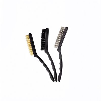 Kit Jogo 3 Escovas Limpeza Grelha Panela Rejunte Sujeira - Conjunto de Escovas Profissionais para Limpeza Pesada