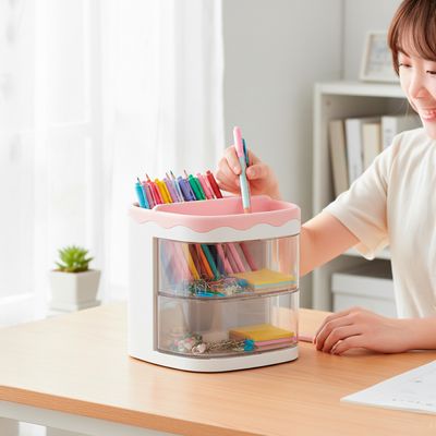 Organizador de Mesa Porta Caneta Armazenamento Multiuso - Praticidade e Estilo para Seu Escritório