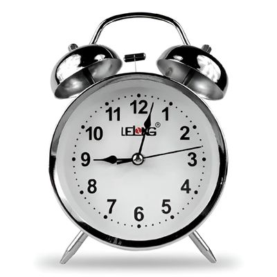 Relógio Despertador de Mesa LED Retrô Analógico Prateado - Estilo Clássico e Funcionalidade Moderna