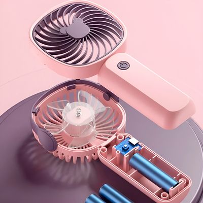 Mini Ventilador de Mão Mesa Portátil Recarregável Vento Cor:Lilás