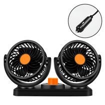 Mini Ventilador Duplo Automotivo Ajustável Painel Carro Cor:Laranja