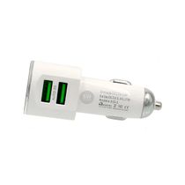 Fonte Veicular Carregador Cabo 2 Entradas USB Branco