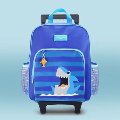 Conjunto Mochila Com Rodinhas E Lancheira Térmica Com Pote P/ Lanche Azul