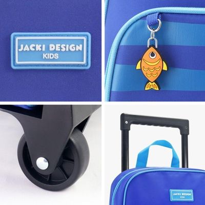 Conjunto Mochila Com Rodinhas E Lancheira Térmica Com Pote P/ Lanche Azul