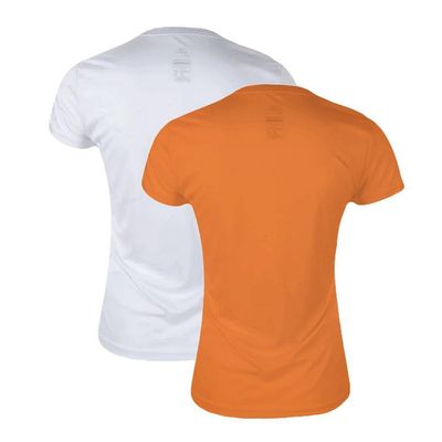 Kit 2 Camisetas Penalty X Feminina P / Laranja e Branco