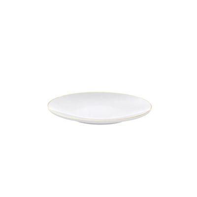Prato Sobremesa Tramontina Anna em Porcelana com Filete de Ouro 21 cm