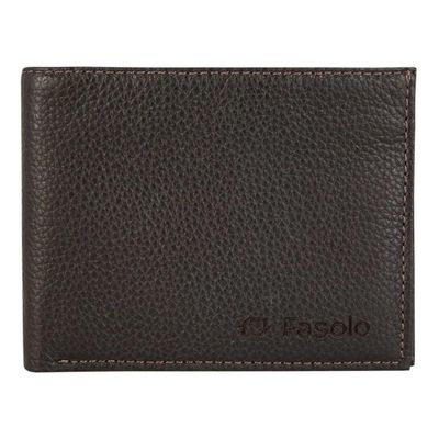 CARTEIRA MASCULINA COURO FASOLO ZÍPER NA NOTA H045 MARROM Cor:Marrom;Tamanho:Único;Gênero:Homem