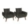 Kit 02 Poltrona Cadeira Decorativa Glamour Com Pés Quadrado Chumbo