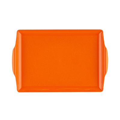 Bandeja Square Retangular 23x35 Laranja em Polipropileno
