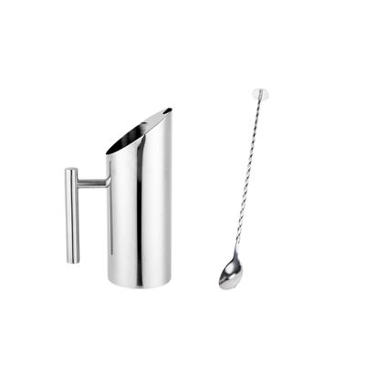 Jarra Suco Agua 1L e Colher Bailarina Inox Bar Bartender