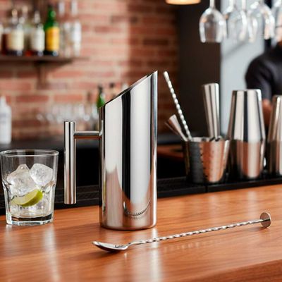 Jarra Suco Agua 1L e Colher Bailarina Inox Bar Bartender