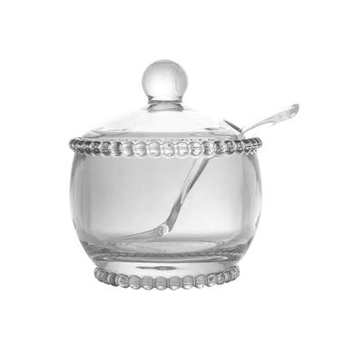 Açucareiro Cristal De Chumbo C/colher Pearl 10x10x11cm