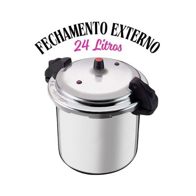 Panela de Pressão Alumínio com Fechamento Externo 24 Litros