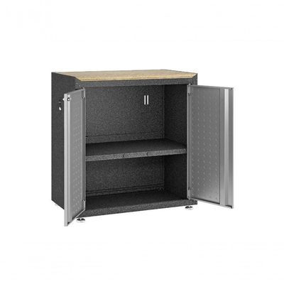 Balcão Multiúso Sem Tampo Titanium Itatiaia - 2 Portas - Preto C- Cinza