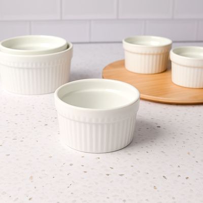 Ramequim Mini Porcelana Branco Forno 75ml 7cm