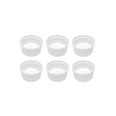 Ramequim Mini Porcelana Branco Forno 75ml 7cm Sobremesa 6un