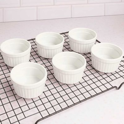Ramequim Mini Porcelana Branco Forno 75ml 7cm Sobremesa 6un