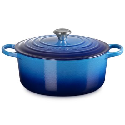 PANELA LE CREUSET REDONDA SIGNATURE FERRO ESMALTADO 30CM AZURE BLUE 21177302202430