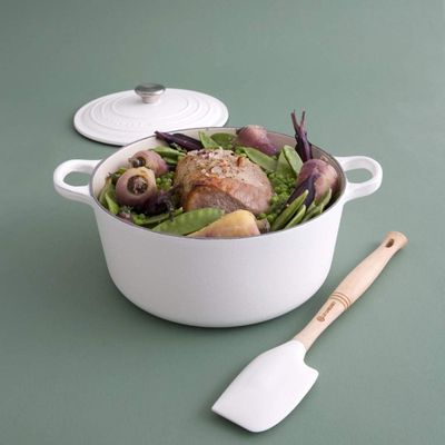 PANELA LE CREUSET REDONDA SIGNATURE EM FERRO FUNDIDO 24CM BRANCO COTTON 21177244314430