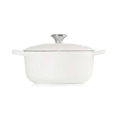 PANELA LE CREUSET REDONDA SIGNATURE EM FERRO FUNDIDO 24CM BRANCO COTTON 21177244314430