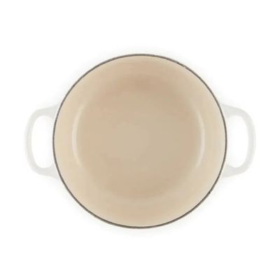 PANELA LE CREUSET REDONDA SIGNATURE EM FERRO FUNDIDO 24CM BRANCO COTTON 21177244314430