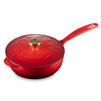 PANELA LE CREUSET SAUTESE HOLLY EM FERRO FUNDIDO VERMELHO 21CM 21993210602464