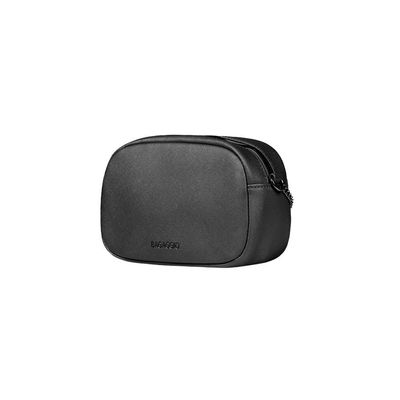 Mini Bolsa Feminina Transversal Com Correntes Preta U / Preto