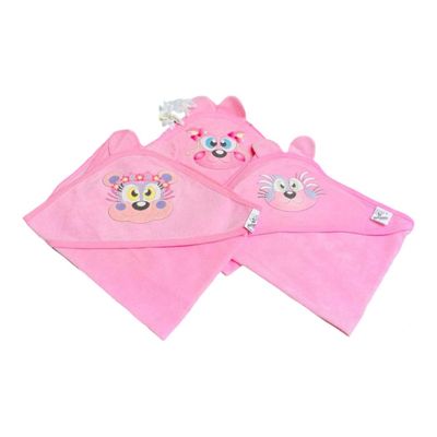 TOALHA DE BANHO BEBE MAFESSONI COM ORELHINHA  rosa