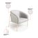 Poltrona Sala Decorativa Kit 2 Stella Base Alta Tubo Champanhe Sintético D03 - D'Rossi Cinza