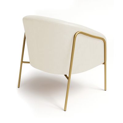 Poltrona Sala Industrial Alta Dourado Stella Sintético PU Bege D03 - D'Rossi