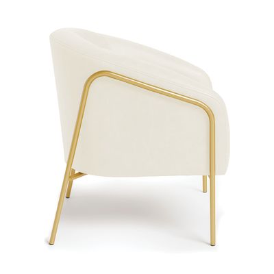 Poltrona Sala Industrial Alta Dourado Stella Sintético PU Bege D03 - D'Rossi