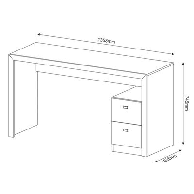 Mesa com 2 Gavetas para Escritório Home Office ME4130 MDP Nogal - Gran Belo