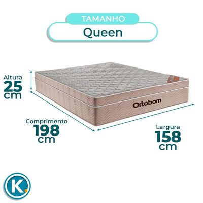 Cama Box + Colchão Queen Ortobom Molas Ensacadas Airtech + Cabeceira Estofada