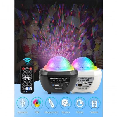 Luminaria Pojeção De Estrelas Universo Caixa De Som Bluetooth Branco