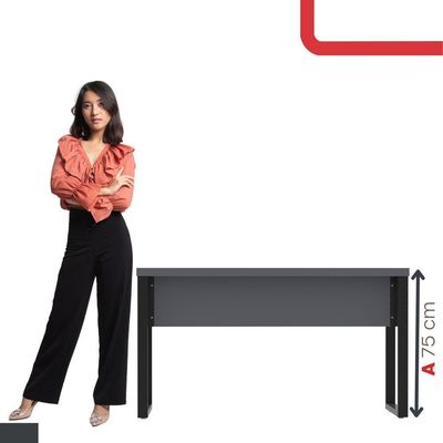 Mesa Escritório 1700x700x750 M170-70pe40tub Grafito-preto
