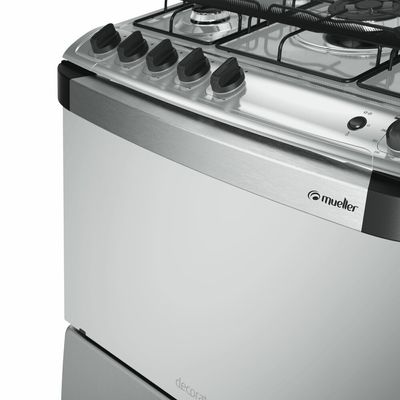 Fogão a Gás de Piso Decorato G3 5 Bocas Mueller Inox / Bivolt