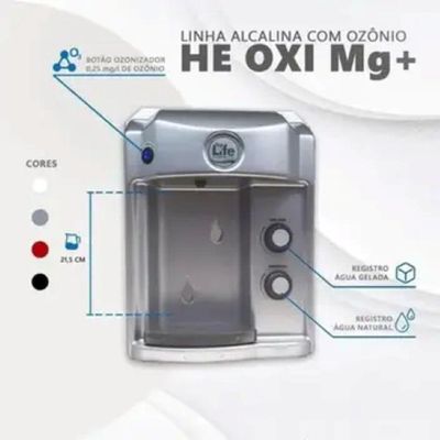 Purificador Água Alcalina Ionizada Ozônio E Magnésio Mg+ Cinza 110V