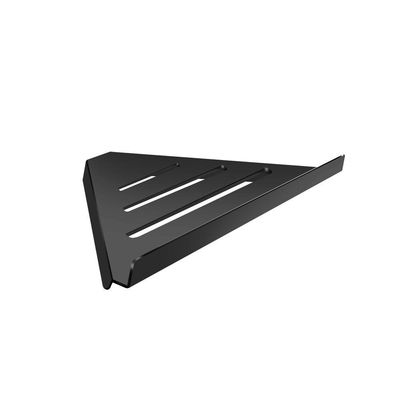 Prateleira Suporte Canto Para Banheiro Preto Fosco Grega Aço Inox 30cm
